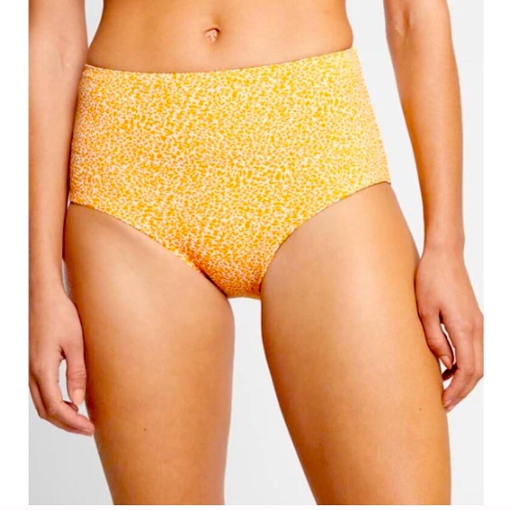 NWT Athleta Yellow High-Waisted Bikini Bottoms